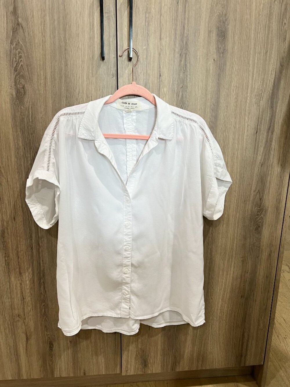 Anthropologie Relaxed White Button-Up Blouse - Picture 2 of 9